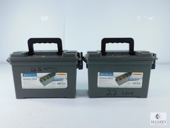 Two Empty Plastic Ammo Storage Boxes