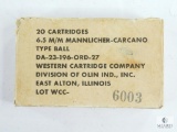 Box of 18 6.5mm Mannlicher-Carcano Type Ball Ammunition