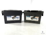 Two Empty Plastic Ammo Storage Boxes