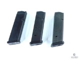 Three 9MM Mags, Two Magpul 17 Round, One Glock 10 Round