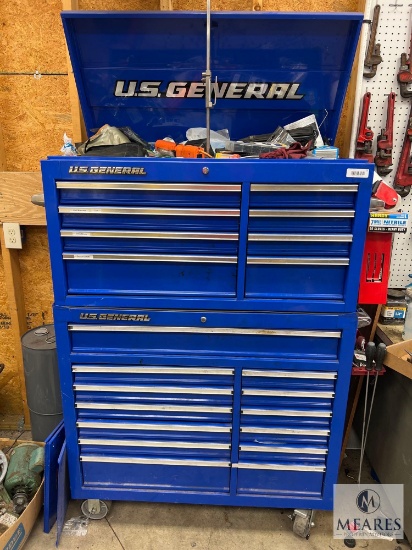 US General Two Section Rolling Tool Chest WITH CONTENTS!