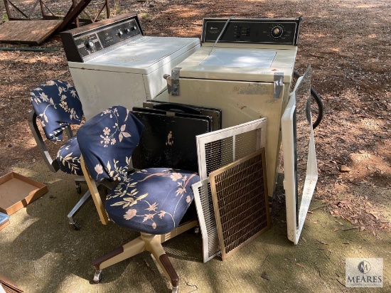 Washer, Dryer, Rolling Chairs, Household Items