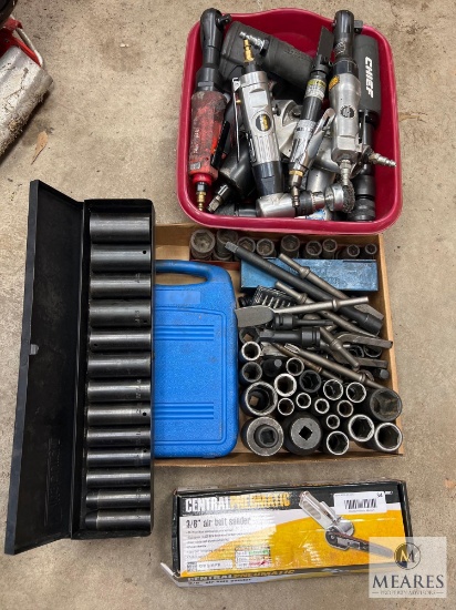 Mixed Lot of Pneumatic Tools, Impact Sockets and Chisels