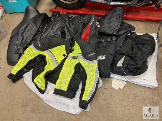 Large Lot of Motorcycle Leathers, Jackets, Pants