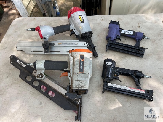 Group of Four Pneumatic Nail Guns