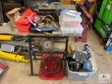 Large Lot of Welding Helmets, Accessories, Tips and Table