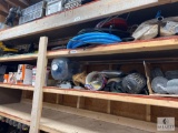 Four Shelves of Accessories, Hoses, Hand Tools