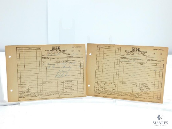Two 1942 Steinhaus Garage Complete Service Station Sale Service Papers