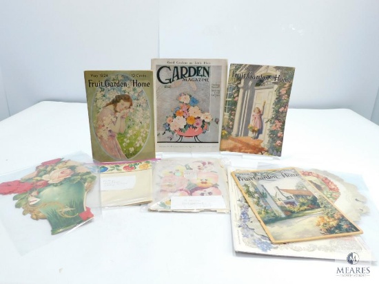 Vintage Decorative Shelf Liners, Botanicals and Floral Art, Fruit Garden and Home Magazines