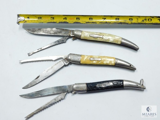 Mixed Lot of Three Fishing Knives - Folding