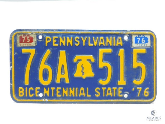 1976 Embossed Pennsylvania License Plate