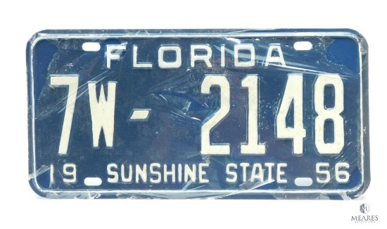 1956 Embossed Florida License Plate
