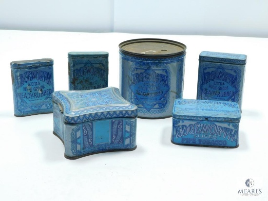 Group of Six Edgeworth Tobacco Tin Cans