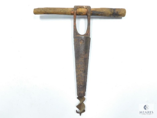 Antique T-Handle Tapered Cast Iron Vintage Bung Hole Borer