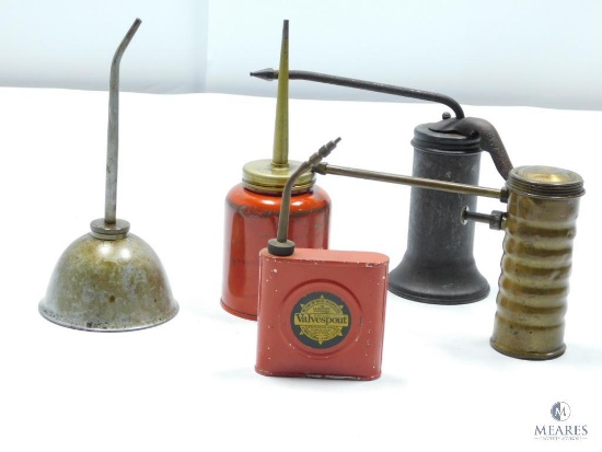 Five Vintage Oil Cans