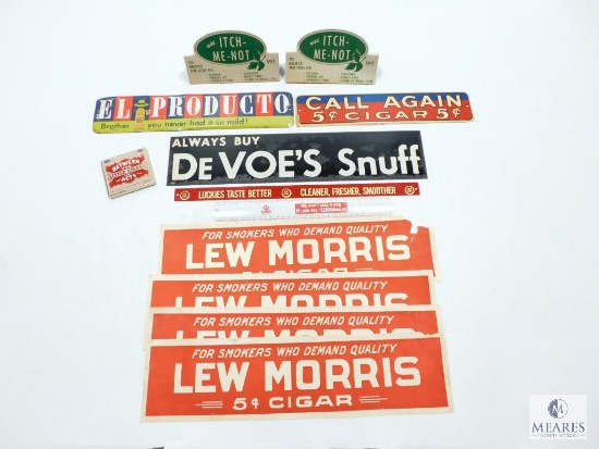 Variety of Cigar, Cigarette and Itch Relief Advertising Signs