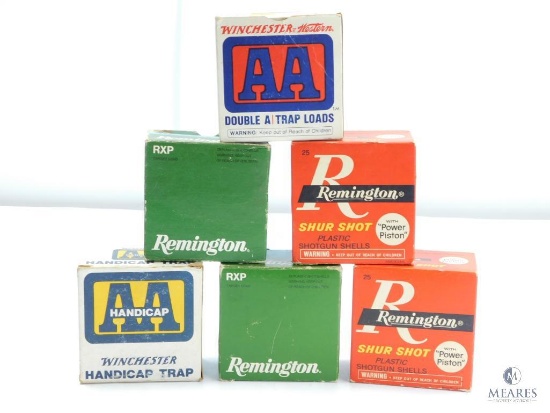 Six Empty Twelve Gauge Collectible Boxes