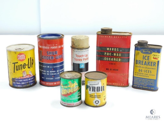 Lot of Seven Collectible Gas Station Cans