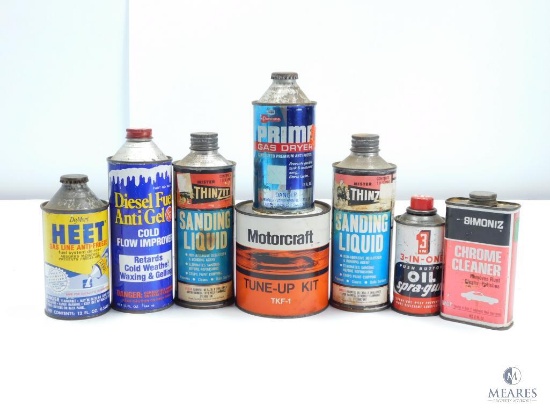 Lot of Eight Collectible Gas Station Cans