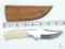 New Bone Handle Fixed Blade Skinner With Leather Sheath
