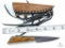 New Burlwood Handle Fixed Blade Skinner With Leather Sheath
