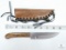 New Burlwood Handle Fixed Blade Skinner With Leather Sheath