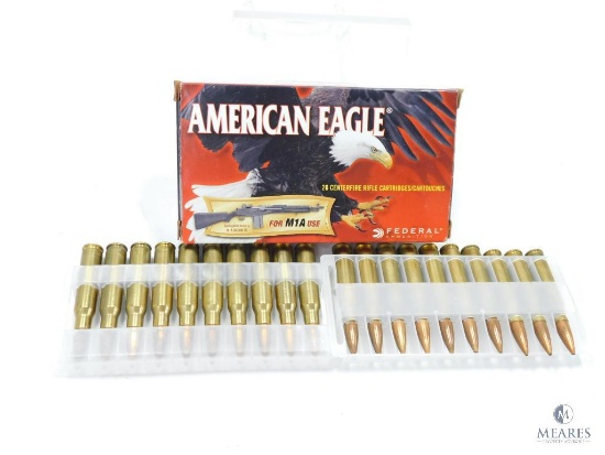 20 Rounds American Eagle, 7.62 x 51mm, 168 Grain OTM, For M1A