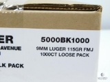 1000 Ct Loose Pack 9mm Luger 115 Grain FMJ