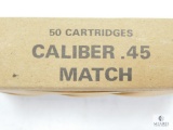 50 Cartridges Caliber .45 Match