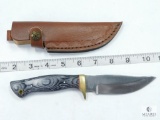 New Fixed Blade Hunter with Leather Sheath