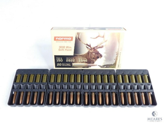 20 Rounds Norma Whitetail 308 Winchester Soft Point, 150 Grain