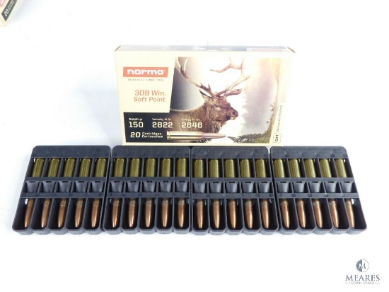 20 Rounds Norma Whitetail 308 Winchester Soft Point, 150 Grain