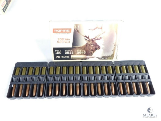 20 Rounds Norma Whitetail 308 Winchester Soft Point, 150 Grain