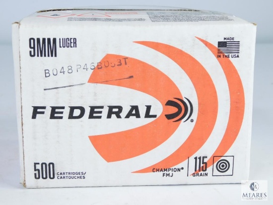 500 Rounds Federal 9mm Luger, 115 Grain
