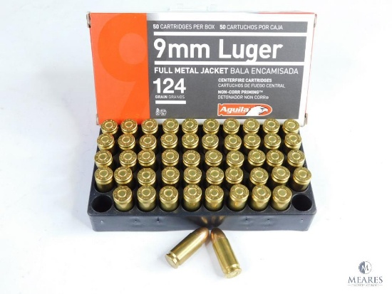 50 Rounds Aguila 9mm Luger 124 Grain FMJ