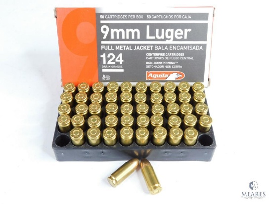 50 Rounds Aguila 9mm Luger 124 Grain FMJ