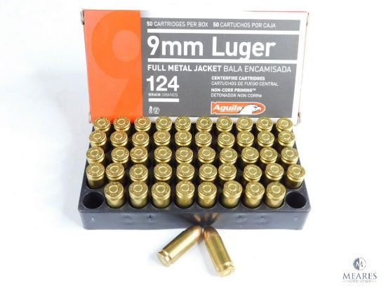 50 Rounds Aguila 9mm Luger 124 Grain FMJ