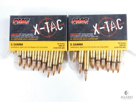 40 Rounds PMC X-Tac 5.56mm, 55 Grain FMJ-BT