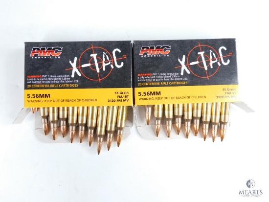 40 Rounds PMC X-Tac 5.56mm, 55 Grain FMJ-BT