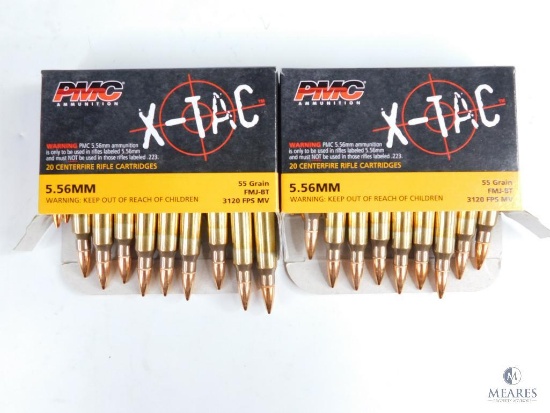 40 Rounds PMC X-Tac 5.56mm, 55 Grain FMJ-BT