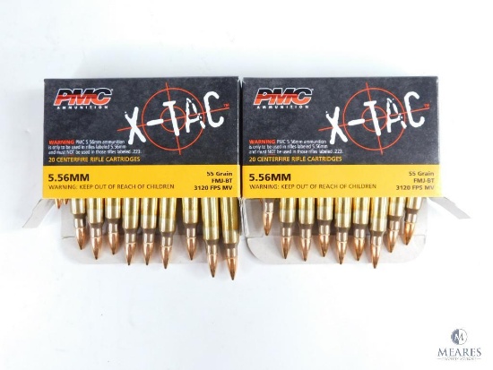 40 Rounds PMC X-Tac 5.56mm, 55 Grain FMJ-BT
