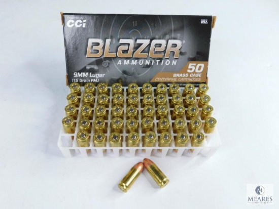 50 Rounds CCI Blazer 9mm Luger 115 Grain FMJ
