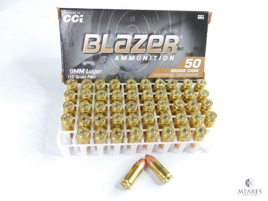50 Rounds CCI Blazer 9mm Luger 115 Grain FMJ