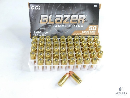50 Rounds CCI Blazer 9mm Luger 115 Grain FMJ