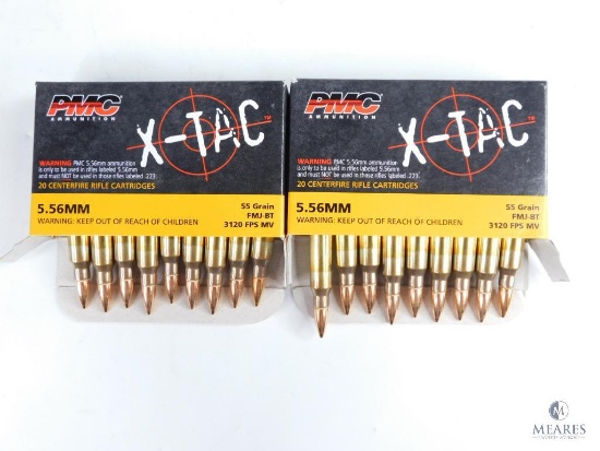 40 Rounds PMC X-Tac 5.56mm, 55 Grain FMJ-BT