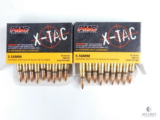 40 Rounds PMC X-Tac 5.56mm, 55 Grain FMJ-BT