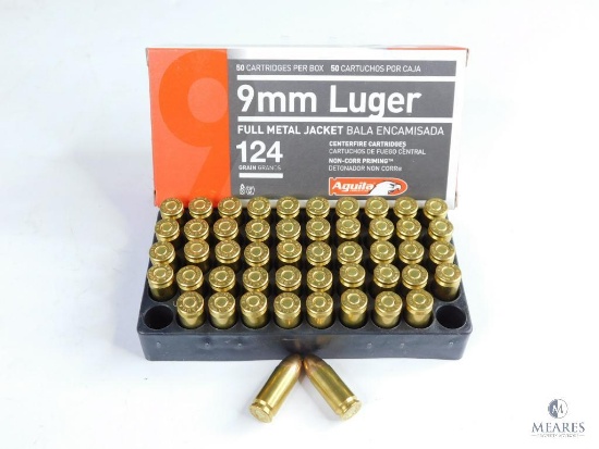 50 Rounds Aguila 9mm Luger 124 Grain FMJ