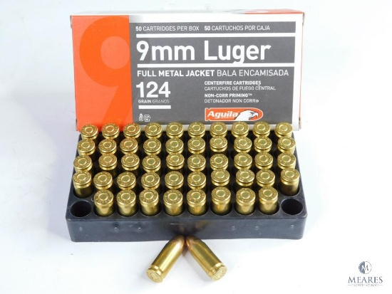 50 Rounds Aguila 9mm Luger 124 Grain FMJ