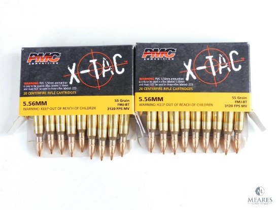 40 Rounds PMC X-Tac 5.56mm, 55 Grain FMJ-BT