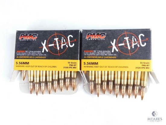 40 Rounds PMC X-Tac 5.56mm, 55 Grain FMJ-BT